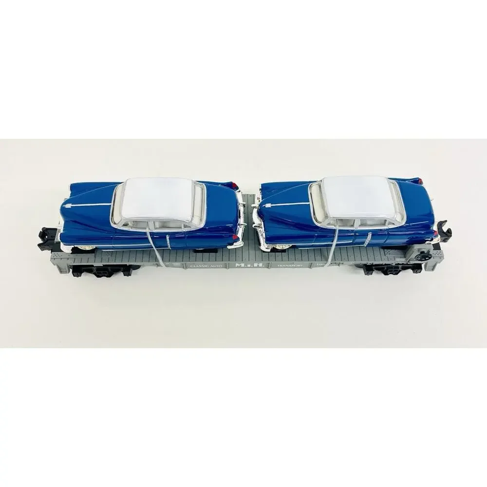 MTH Lines Semi Scale Flat Car w/ Ertl '52 Cadillacs RK-7607L New